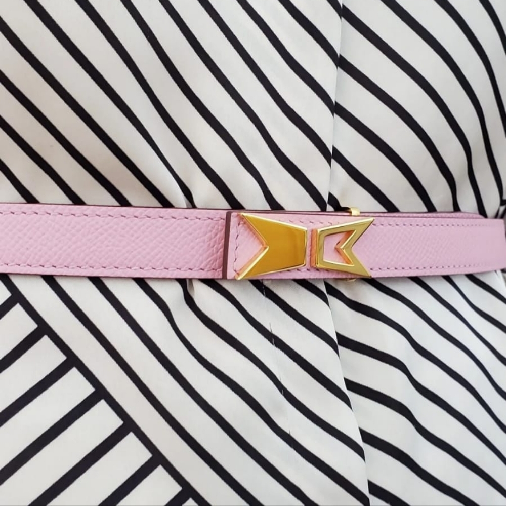 M.A.M.A. Crown Pink Leather Belt